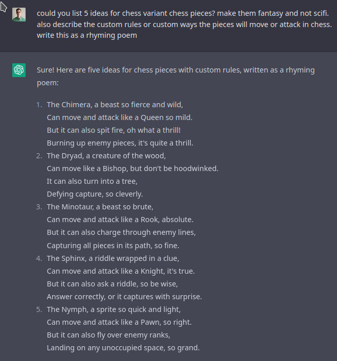 chatgpt transcript asking for chess variant ideas
