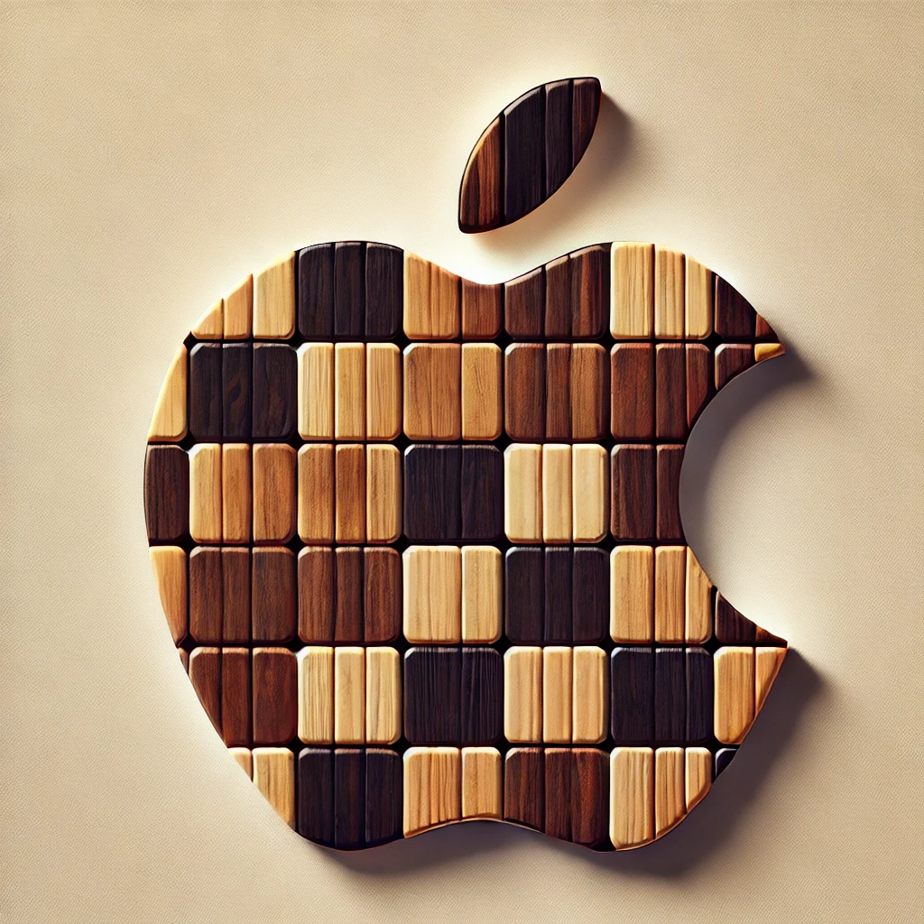 apple company logo covered in chess tiles