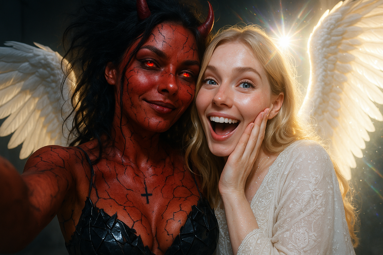 demoness and angel odd copmanions selfie