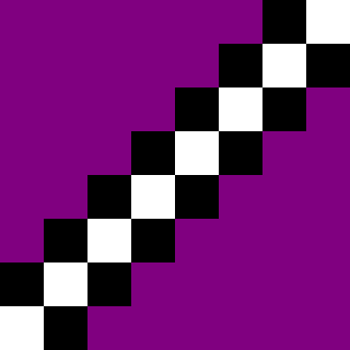 a board where only a diagonal of tiles are enabled
